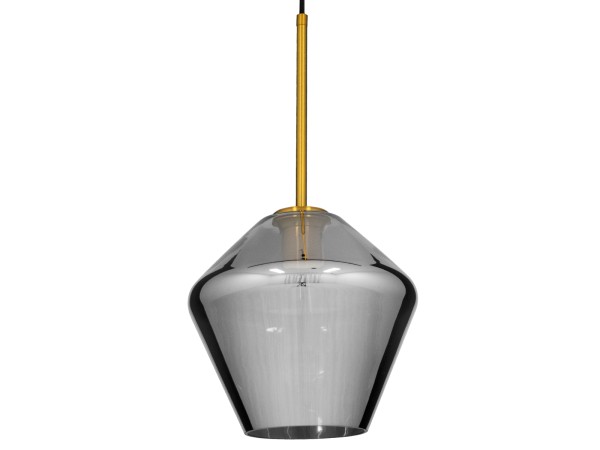 GLOBOSTAR® AMARIS 00872 Μοντέρνο Κρεμαστό Φωτιστικό Οροφής με Ντουί 1 x E27 AC 220-240V IP20 - Χρυσό Πλατίνα & Μαύρο Φιμέ - Μ22 x Π22 x Y22cm
