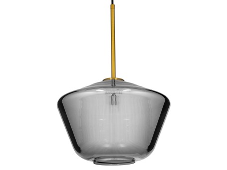 GLOBOSTAR® AMARIS 00873 Μοντέρνο Κρεμαστό Φωτιστικό Οροφής με Ντουί 1 x E27 AC 220-240V IP20 - Χρυσό Πλατίνα & Μαύρο Φιμέ - Μ30 x Π30 x Y22cm