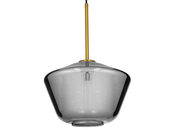 GLOBOSTAR® AMARIS 00873 Μοντέρνο Κρεμαστό Φωτιστικό Οροφής με Ντουί 1 x E27 AC 220-240V IP20 - Χρυσό Πλατίνα & Μαύρο Φιμέ - Μ30 x Π30 x Y22cm