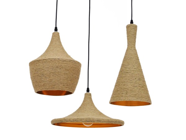 GLOBOSTAR® SHANGHAI ROPE 00875 Μοντέρνo Κρεμαστό Φωτιστικό Οροφής με Ντουί 3 x E27 AC 220-240V IP20 - Μπεζ & Χρυσό - Μ81 x Π81 x Υ39cm - Σετ 3 Τεμαχίων GLOBOSTAR® SHANGHAI ROPE 00875 Μοντέρνo Κρεμαστό Φωτιστικό Οροφής με Ντουί 3 x E27 AC 220-240V IP20 - Μπεζ & Χρυσό - Μ81 x Π81 x Υ39cm - Σετ 3 Τεμαχίων