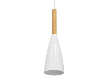 GLOBOSTAR® DILLON 00876 Μοντέρνο Κρεμαστό Φωτιστικό Οροφής με Ντουί 1 x E27 AC 220-240V IP20 - Λευκό & Μπεζ - Μ11 x Π11 x Υ36cm