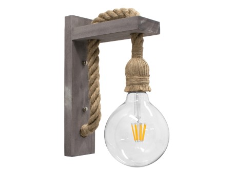 GLOBOSTAR® KENSI 00879 Boho Φωτιστικό Τοίχου - Απλίκα με Ντουί 1 x E27 AC 220-240V IP20 - Καφέ & Μπεζ - Μ7 x Π20 x Υ30cm