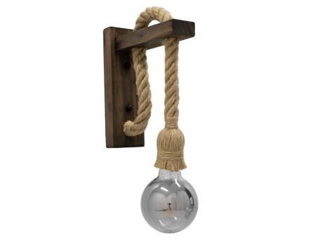 GLOBOSTAR® KENSI 00883 Boho Φωτιστικό Τοίχου - Απλίκα με Ντουί 1 x E27 AC 220-240V IP20 - Καφέ & Μπεζ - Μ7 x Π19 x Υ28cm