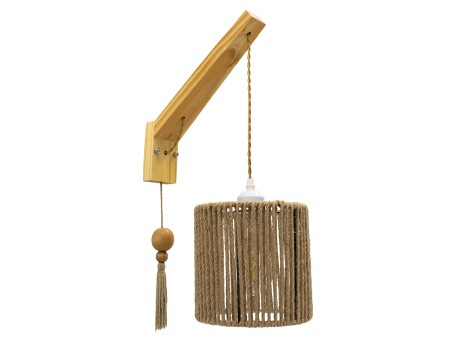 GLOBOSTAR® CASTI 00886 Vintage Φωτιστικό Τοίχου - Απλίκα με Ντουί 1 x E27 AC 220-240V IP20 - Μπέζ - Μ19 x Π35 x Υ85cm