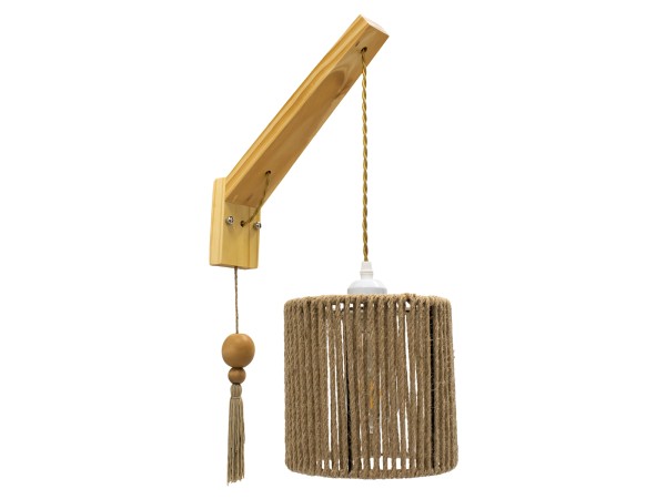 GLOBOSTAR® CASTI 00886 Vintage Φωτιστικό Τοίχου - Απλίκα με Ντουί 1 x E27 AC 220-240V IP20 - Μπέζ - Μ19 x Π35 x Υ85cm