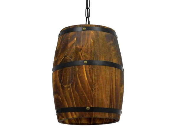 GLOBOSTAR® BARREL 00890 Vintage Κρεμαστό Φωτιστικό Οροφής με Ντουί 1 x E27 AC 220-240V IP20 - Kαφέ - Μ24 x Π24 x Υ29cm