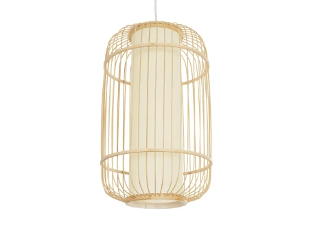 GLOBOSTAR® HIBISCUS 00894 Boho Κρεμαστό Φωτιστικό Οροφής με Ντουί 1 x E27 AC 220-240V IP20 - Μπεζ - Μ30 x Π30 x Υ50cm