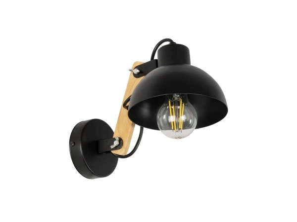 GLOBOSTAR® GRANT 00902 Μοντέρνο Φωτιστικό Τοίχου - Απλίκα με Ντουί 1 x E27 AC 220-240V IP20 - Μαύρο & Μπεζ - Μ15 x Π23 x Υ22cm