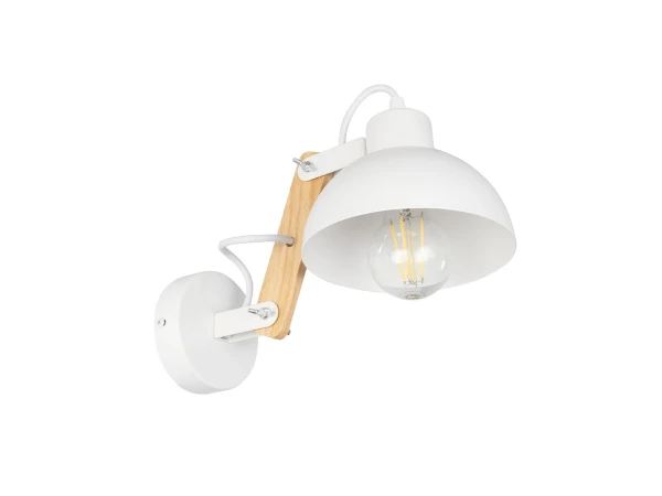 GLOBOSTAR® GRANT 00903 Μοντέρνο Φωτιστικό Τοίχου - Απλίκα με Ντουί 1 x E27 AC 220-240V IP20 - Λευκό & Μπεζ - Μ15 x Π23 x Υ22cm