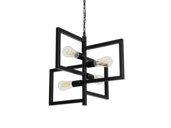 GLOBOSTAR® LOOP 00904 Μοντέρνο Κρεμαστό Φωτιστικό Οροφής με Ντουί 4 x E27 AC 220-240V IP20 - Μαύρο - Μ52 x Π52 x Υ45cm GLOBOSTAR® LOOP 00904 Μοντέρνο Κρεμαστό Φωτιστικό Οροφής με Ντουί 4 x E27 AC 220-240V IP20 - Μαύρο - Μ52 x Π52 x Υ45cm