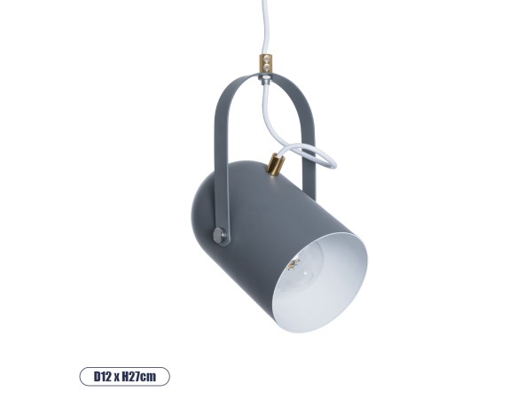 GLOBOSTAR® HAZEL 00925 Μοντέρνο Κρεμαστό Φωτιστικό Οροφής με Ντουί 1 x E27 AC 220-240V IP20 - Γκρι & Χρυσό - Μ12 x Π12 x Υ27cm GLOBOSTAR® HAZEL 00925 Μοντέρνο Κρεμαστό Φωτιστικό Οροφής με Ντουί 1 x E27 AC 220-240V IP20 - Γκρι & Χρυσό - Μ12 x Π12 x Υ27cm