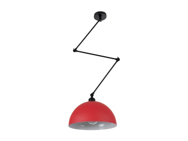 GLOBOSTAR® LOTUS 00938 Μοντέρνο Φωτιστικό Οροφής με Ντουί 1 x E27 AC 220-240V IP20 - Κόκκινο & Μαύρο - Μ30 x Π30 x Υ21cm