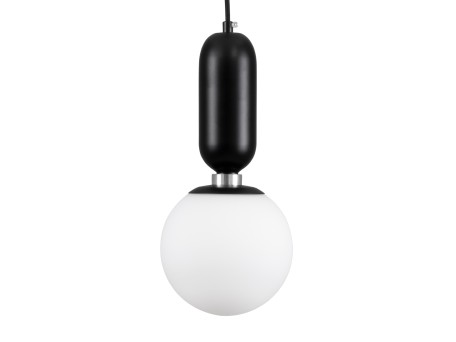GLOBOSTAR® MAVERICK 00945 Μοντέρνο Κρεμαστό Φωτιστικό Οροφής με Ντουί 1 x E27 AC 220-240V IP20 - Μαύρο & Λευκό - Μ15 x Π15 x Υ33cm