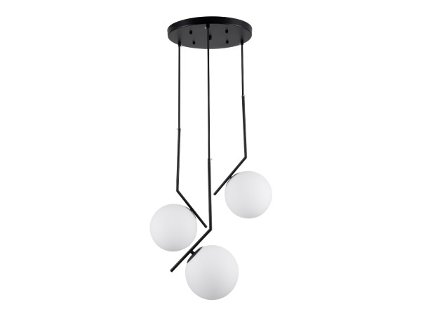 GLOBOSTAR® MONROE 00952 Μοντέρνο Κρεμαστό Φωτιστικό Οροφής με Ντουί 3 x E27 AC 220-240V IP20 - Μαύρο & Λευκό - Μ60 x Π60 x Υ50cm
