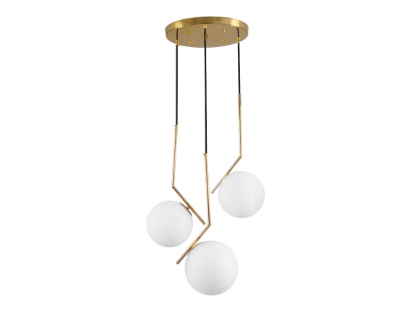 GLOBOSTAR® MONROE 00953 Μοντέρνο Κρεμαστό Φωτιστικό Οροφής με Ντουί 3 x E27 AC 220-240V IP20 - Χρυσό & Λευκό - Μ60 x Π60 x Υ50cm GLOBOSTAR® MONROE 00953 Μοντέρνο Κρεμαστό Φωτιστικό Οροφής με Ντουί 3 x E27 AC 220-240V IP20 - Χρυσό & Λευκό - Μ60 x Π60 x Υ50cm