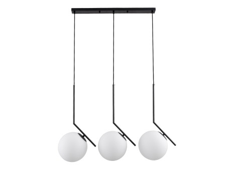 GLOBOSTAR® MONROE 00954 Μοντέρνο Κρεμαστό Φωτιστικό Οροφής με Ντουί 3 x E27 AC 220-240V IP20 - Μαύρο & Λευκό - Μ74 x Π25 x Υ50cm