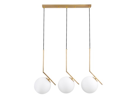 GLOBOSTAR® MONROE 00955 Μοντέρνο Κρεμαστό Φωτιστικό Οροφής με Ντουί 3 x E27 AC 220-240V IP20 - Χρυσό & Λευκό - Μ74 x Π25 x Υ50cm