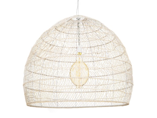 GLOBOSTAR® MALIBU 00965 Boho Κρεμαστό Φωτιστικό Οροφής με Ντουί 1 x E27 AC 220-240V IP20 - Μπεζ - Μ100 x Π100 x Y86cm