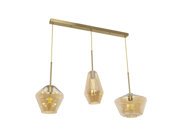 GLOBOSTAR® AMARIS 00977 Μοντέρνο Κρεμαστό Φωτιστικό Οροφής με Ντουί 3 x E27 AC 220-240V IP20 - Χρυσό & Μελί - Μ75 x Π30 x Υ30cm GLOBOSTAR® AMARIS 00977 Μοντέρνο Κρεμαστό Φωτιστικό Οροφής με Ντουί 3 x E27 AC 220-240V IP20 - Χρυσό & Μελί - Μ75 x Π30 x Υ30cm
