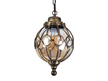 GLOBOSTAR® ETOILE 00988 Vintage Κρεμαστό Φωτιστικό Οροφής με Ντουί 1 x E27 AC 220-240V IP20 - Μπρούτζινο Εφέ Σκουριάς & Μελί - Μ18 x Π18 x Y27cm