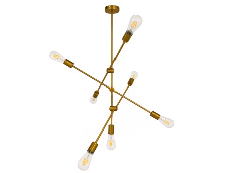 GLOBOSTAR® ESTHER 00993 Μοντέρνο Κρεμαστό Φωτιστικό Οροφής με Ντουί 7 x E27 AC 220-240V IP20 - Χρυσό - Μ75 x Π75 x Υ88cm