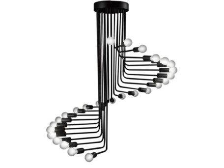 GLOBOSTAR® STAIRS 01024 Μοντέρνο Φωτιστικό Οροφής με Ντουί 26 x E27 AC 220-240V IP20 - Μαύρο - Μ80 x Π80 x Υ95cm