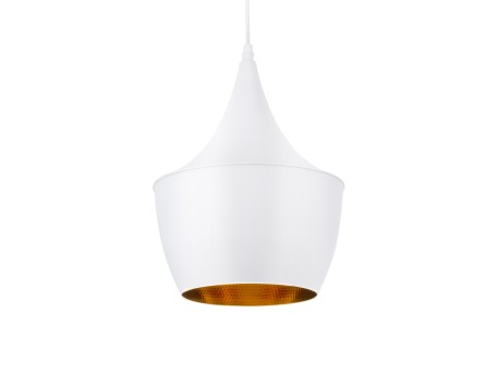 GLOBOSTAR® SHANGHAI 01026-A Μοντέρνο Κρεμαστό Φωτιστικό Οροφής με Ντουί 1 x E27 AC 220-240V IP20 - Λευκό & Χρυσό - Μ24 x Π24 x Υ30cm