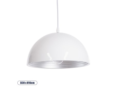 GLOBOSTAR® CHIME 01030 Μοντέρνο Κρεμαστό Φωτιστικό Οροφής με Ντουί 1 x E27 AC 220-240V IP20 - Λευκό - Μ30 x Π30 x Υ16cm