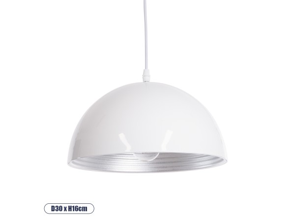GLOBOSTAR® CHIME 01030 Μοντέρνο Κρεμαστό Φωτιστικό Οροφής με Ντουί 1 x E27 AC 220-240V IP20 - Λευκό - Μ30 x Π30 x Υ16cm