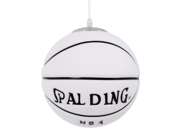 GLOBOSTAR® SPALDING NBA 01031 Παιδικό Κρεμαστό Φωτιστικό Οροφής με Ντουί 1 x E27 AC 220-240V IP20 - Λευκό & Μαύρο - Μ25 x Π25 x Υ25cm