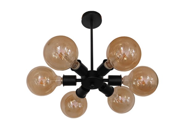 GLOBOSTAR® CONFOR 01036 Μοντέρνο Φωτιστικό Οροφής με Ντουί 6 x E27 AC 220-240V IP20 - Μαύρο - Μ24 x Π24 x Υ8cm GLOBOSTAR® CONFOR 01036 Μοντέρνο Φωτιστικό Οροφής με Ντουί 6 x E27 AC 220-240V IP20 - Μαύρο - Μ24 x Π24 x Υ8cm