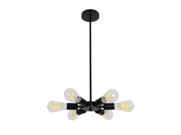 GLOBOSTAR® CONFOR 01036 Μοντέρνο Φωτιστικό Οροφής με Ντουί 6 x E27 AC 220-240V IP20 - Μαύρο - Μ24 x Π24 x Υ8cm GLOBOSTAR® CONFOR 01036 Μοντέρνο Φωτιστικό Οροφής με Ντουί 6 x E27 AC 220-240V IP20 - Μαύρο - Μ24 x Π24 x Υ8cm