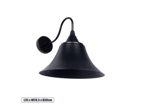 GLOBOSTAR® BELL 01038 Vintage Φωτιστικό Τοίχου - Απλίκα με Ντουί 1 x E27 AC 220-240V IP20 - Μαύρο - Μ35 x Π28.5 x Υ30cm GLOBOSTAR® BELL 01038 Vintage Φωτιστικό Τοίχου - Απλίκα με Ντουί 1 x E27 AC 220-240V IP20 - Μαύρο - Μ35 x Π28.5 x Υ30cm