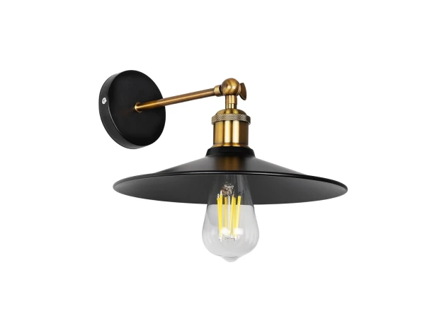 GLOBOSTAR® MINIMALL 01039 Vintage Φωτιστικό Τοίχου - Απλίκα με Ντουί 1 x E27 AC 220-240V IP20 - Μαύρο & Χρυσό - Μ26.5 x Π29 x Υ12cm GLOBOSTAR® MINIMALL 01039 Vintage Φωτιστικό Τοίχου - Απλίκα με Ντουί 1 x E27 AC 220-240V IP20 - Μαύρο & Χρυσό - Μ26.5 x Π29 x Υ12cm