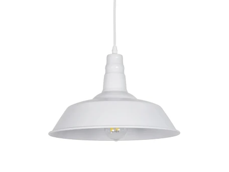 GLOBOSTAR® RAY 01043 Vintage Κρεμαστό Φωτιστικό Οροφής με Ντουί 1 x E27 AC 220-240V IP20 - Λευκό - Μ36 x Π36 x Υ25cm