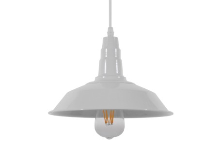 GLOBOSTAR® RAY 01044 Vintage Κρεμαστό Φωτιστικό Οροφής με Ντουί 1 x E27 AC 220-240V IP20 - Λευκό - Μ26 x Π26 x Υ25cm