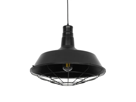 GLOBOSTAR® RAY 01048 Vintage Κρεμαστό Φωτιστικό Οροφής με Ντουί 1 x E27 AC 220-240V IP20 - Μαύρο - Μ46 x Π46 x Υ39cm