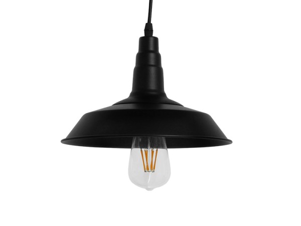 GLOBOSTAR® RAY 01050 Vintage Κρεμαστό Φωτιστικό Οροφής με Ντουί 1 x E27 AC 220-240V IP20 - Μαύρο - Μ26 x Π26 x Υ25cm