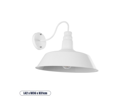 GLOBOSTAR® SORD 01051 Vintage Φωτιστικό Τοίχου - Απλίκα με Ντουί 1 x E27 AC 220-240V IP20 - Λευκό - Μ36 x Π42 x Υ32cm