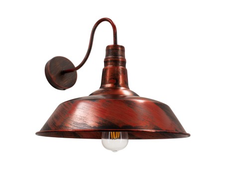 GLOBOSTAR® RAY 01052 Vintage Φωτιστικό Τοίχου - Απλίκα με Ντουί 1 x E27 AC 220-240V IP20 - Χάλκινο Εφέ Σκουριάς - Μ36 x Π42 x Υ32cm