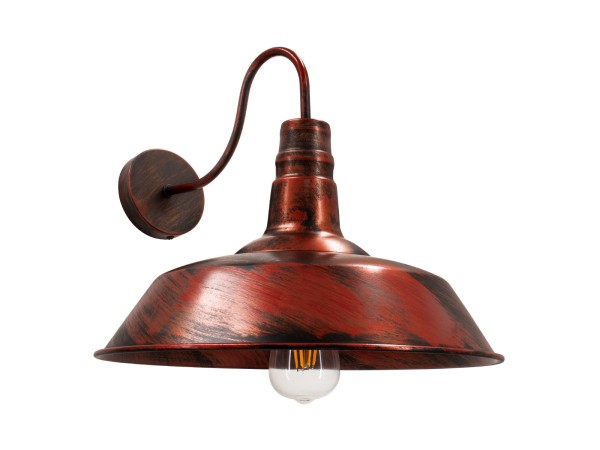 GLOBOSTAR® RAY 01052 Vintage Φωτιστικό Τοίχου - Απλίκα με Ντουί 1 x E27 AC 220-240V IP20 - Χάλκινο Εφέ Σκουριάς - Μ36 x Π42 x Υ32cm