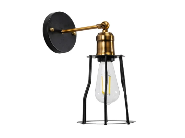 GLOBOSTAR® CATEL 01054 Vintage Φωτιστικό Τοίχου - Απλίκα με Ντουί 1 x E27 AC 220-240V IP20 - Μαύρο & Χρυσό - Μ15 x Π23 x Υ30cm GLOBOSTAR® CATEL 01054 Vintage Φωτιστικό Τοίχου - Απλίκα με Ντουί 1 x E27 AC 220-240V IP20 - Μαύρο & Χρυσό - Μ15 x Π23 x Υ30cm