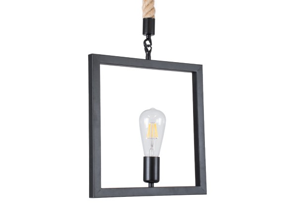 GLOBOSTAR® FRAISE 01077 Vintage Κρεμαστό Φωτιστικό Οροφής με Ντουί 1 x E27 AC 220-240V IP20 - Μαύρο & Μπεζ - Μ32 x Π4 x Υ32cm