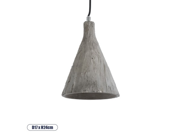 GLOBOSTAR® VOLCANO 01080 Μοντέρνο Κρεμαστό Φωτιστικό Οροφής με Ντουί 1 x E27 AC 220-240V IP20 - Γκρι - Μ17 x Π17 x Υ24cm