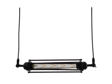 GLOBOSTAR® TUBING 01085 Vintage Κρεμαστό Φωτιστικό Οροφής με Ντουί 1 x E27 AC 220-240V IP20 - Μαύρο - Μ43 x Π11 x Υ11cm