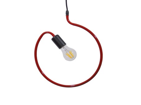 GLOBOSTAR® LIBBY 01095-1 Παιδικό Κρεμαστό Φωτιστικό Οροφής με Ντουί 1 x E27 AC 220-240V IP20 - Κόκκινο - Μ28 x Π28 x Υ16cm