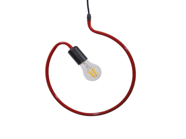 GLOBOSTAR® LIBBY 01095-1 Παιδικό Κρεμαστό Φωτιστικό Οροφής με Ντουί 1 x E27 AC 220-240V IP20 - Κόκκινο - Μ28 x Π28 x Υ16cm