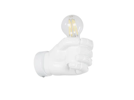 GLOBOSTAR® FIST 01137 Μοντέρνο Φωτιστικό Τοίχου - Απλίκα με Ντουί 1 x E27 AC 220-240V IP20 - Λευκό - Μ15 x Π10 x Υ10cm