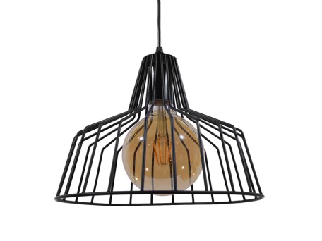 GLOBOSTAR® TERE 01165 Vintage Κρεμαστό Φωτιστικό Οροφής με Ντουί 1 x E27 AC 220-240V IP20 - Μαύρο - Μ30 x Π30 x Υ25cm