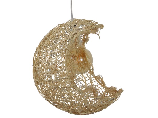 GLOBOSTAR® CRESCENT 01222 Vintage Κρεμαστό Φωτιστικό Οροφής με Ντουί 1 x E27 AC 220-240V IP20 - Μπεζ - Μ30 x Π20 x Υ35cm